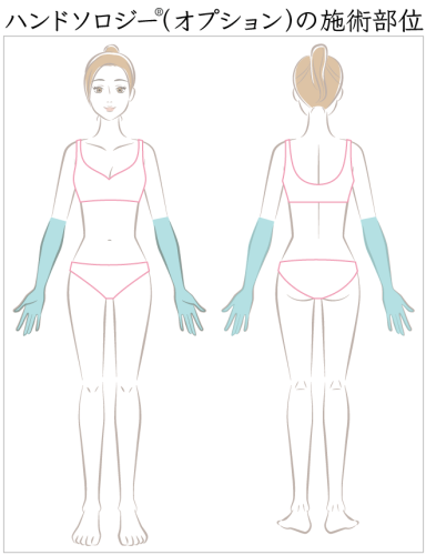 ハンドソロジー（オプション）の施術部位